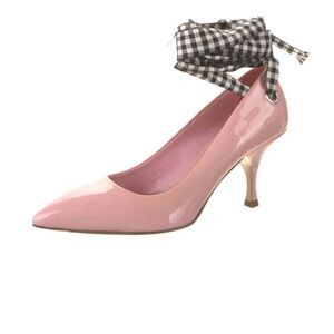 Miu Miu new pink stilettos with black and white ribbon size 41 made in Italy